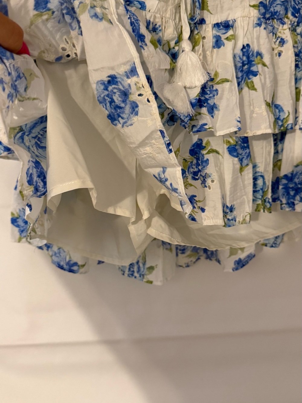 FANCYD Blue Floral Ruffle Romper - Women's Jumpsuit - Picture 4 of 7